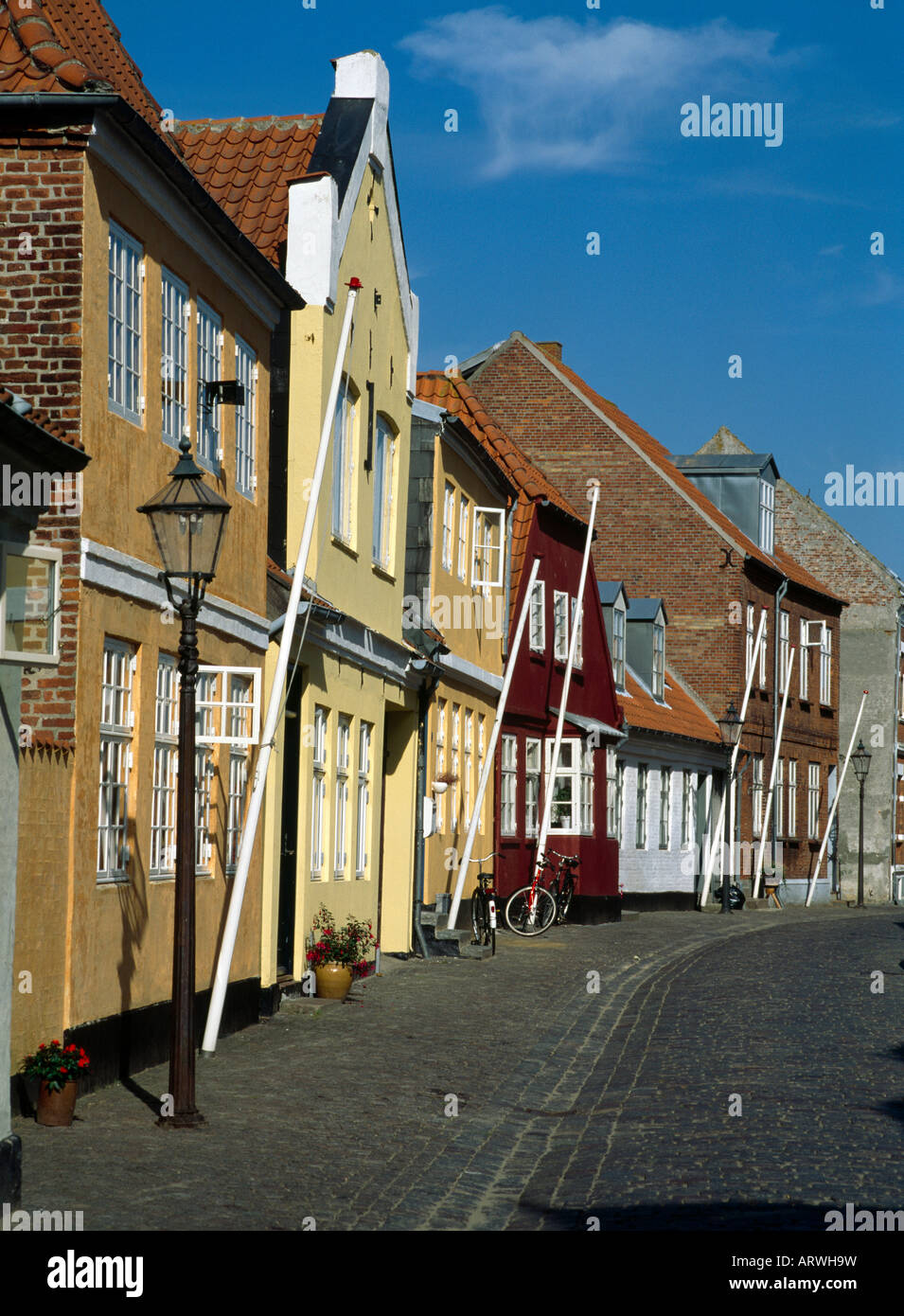 Ribe, Altstadt, Straße Foto Stock