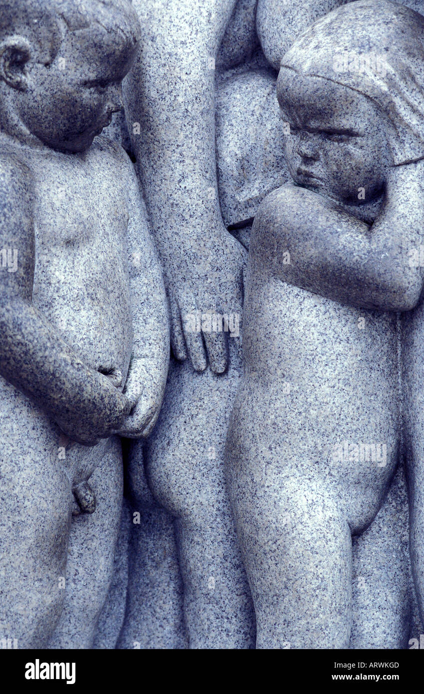 Oslo Il parco Vigeland sculture dello scultore Gustav Vigeland Foto Stock