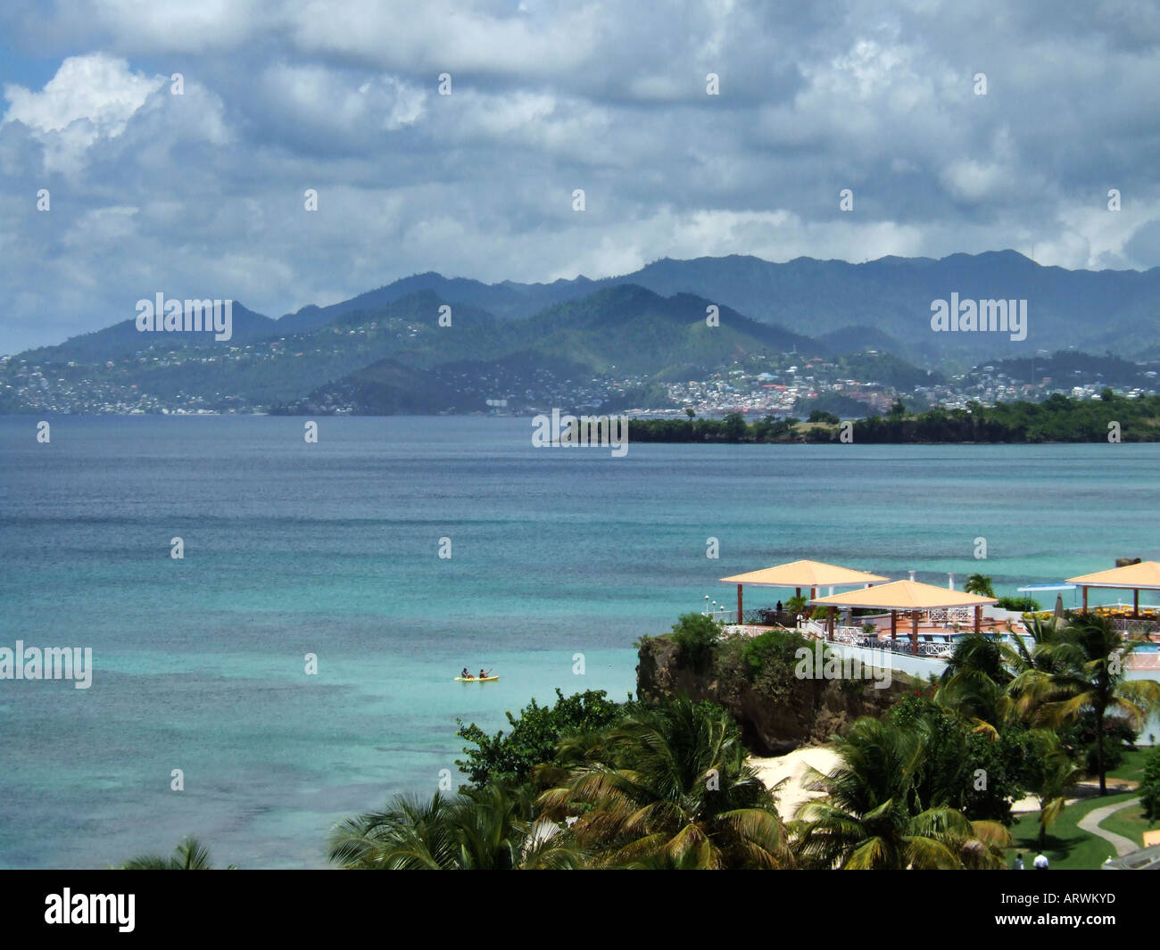 La spiaggia vicino al Grenadian Rex Hotel Tararind Bay Grenada West Indies Foto Stock