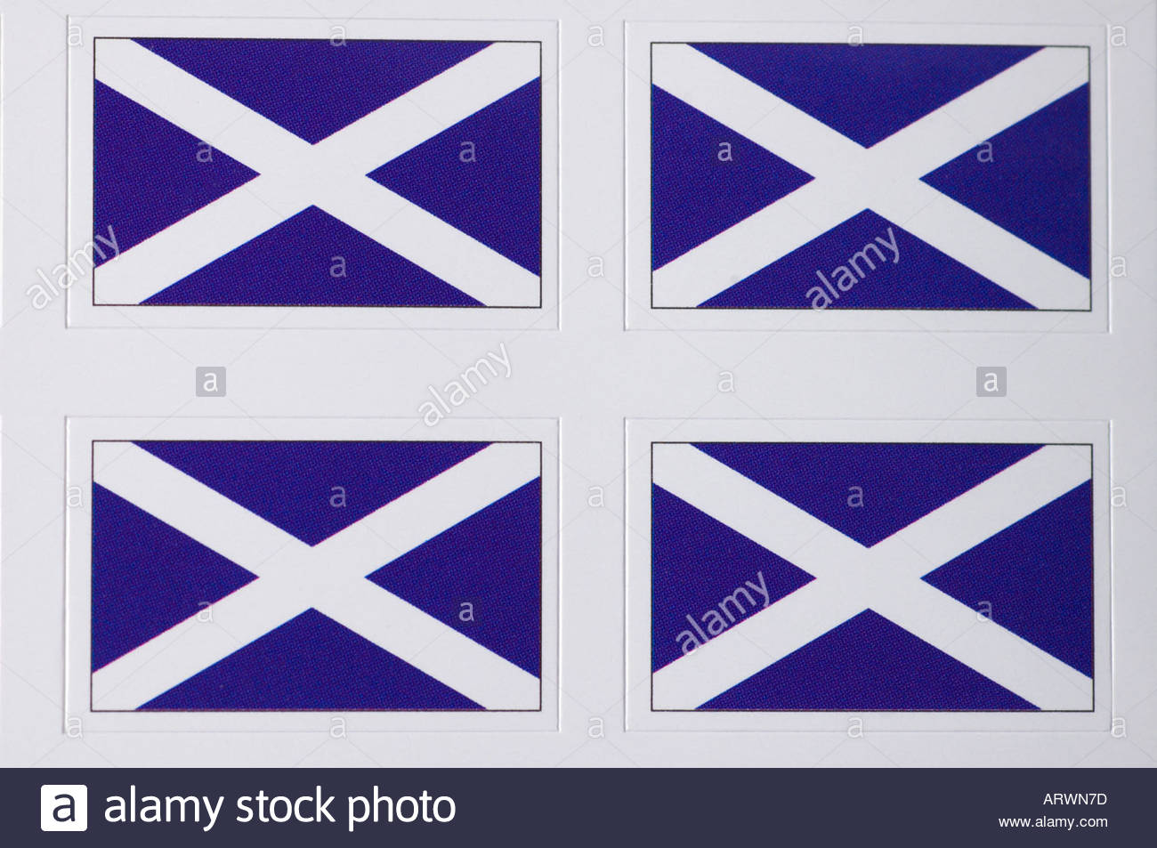 Quattro bandiere scozzese, si intraversa Foto Stock
