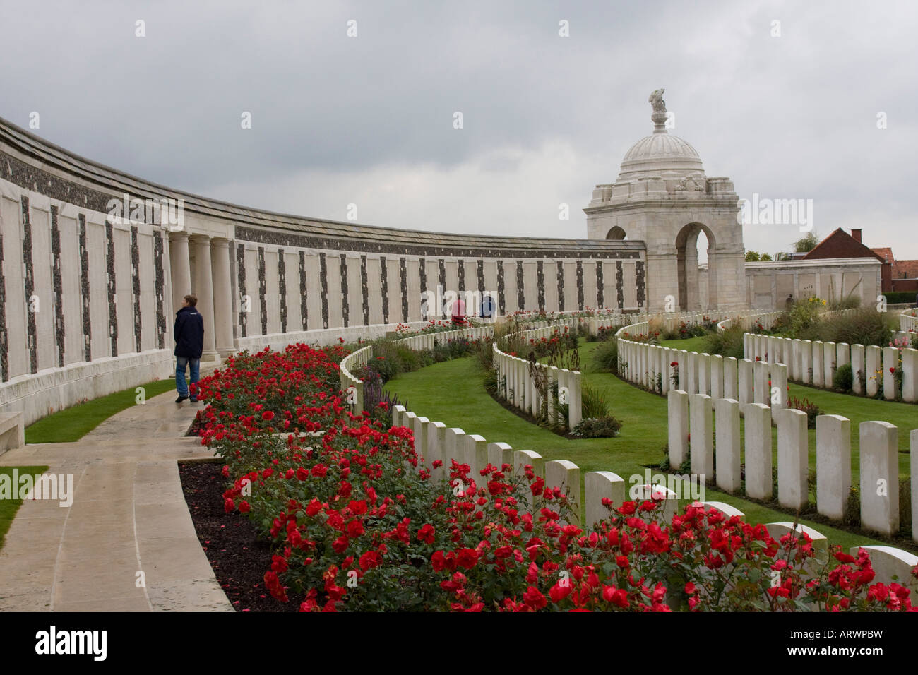 Tyne Cot Cimitero Passchendale Ypres Belgio Foto Stock