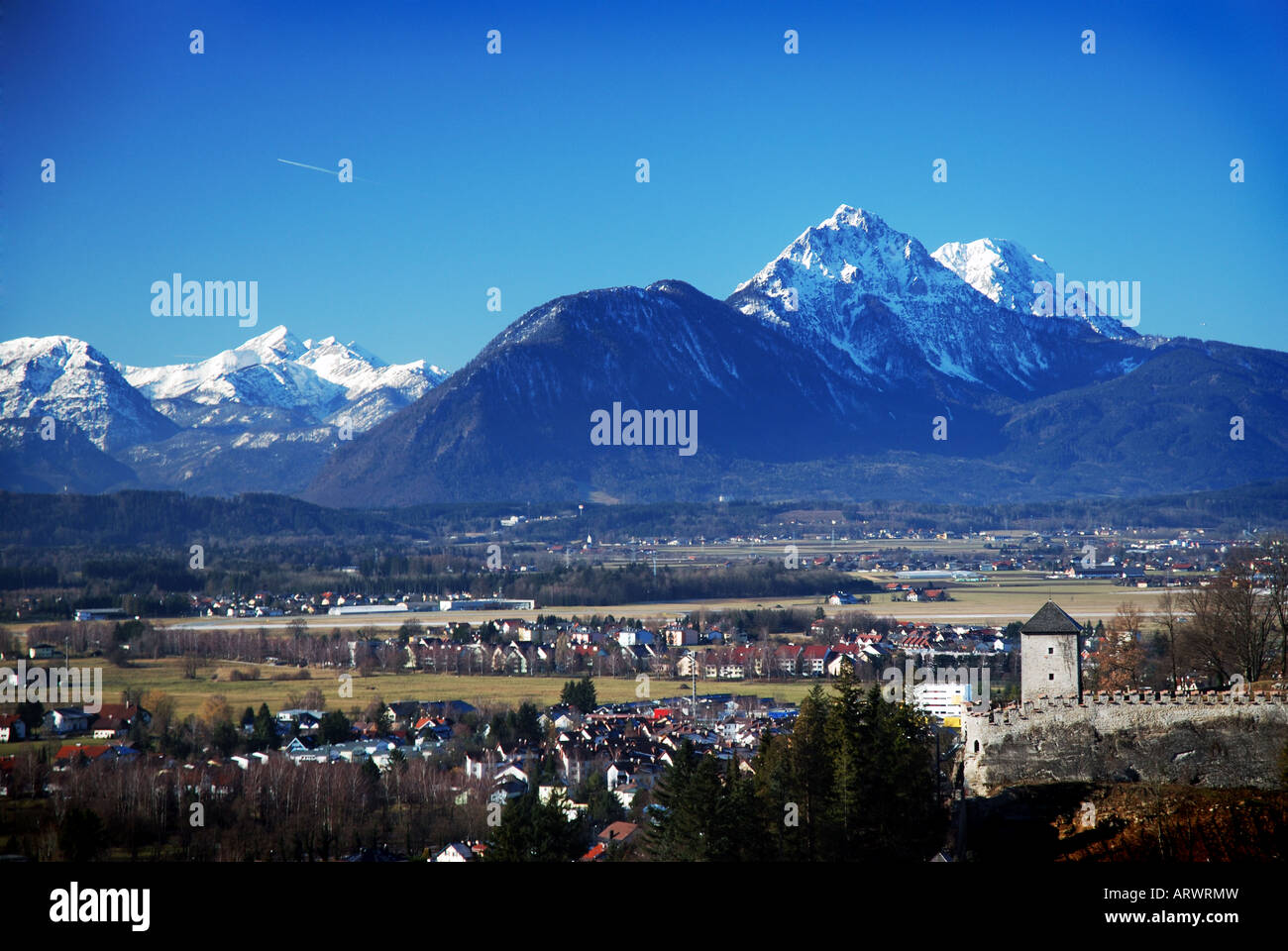 Vista panoramica dalla rocca vecchia Salzberg Austria Foto Stock
