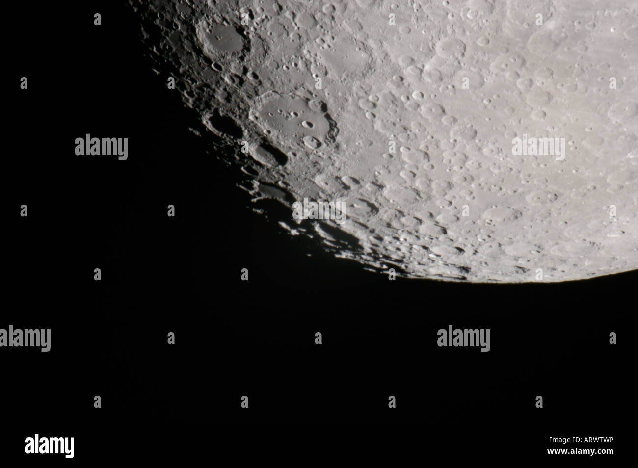 La superficie della luna crateri Foto Stock