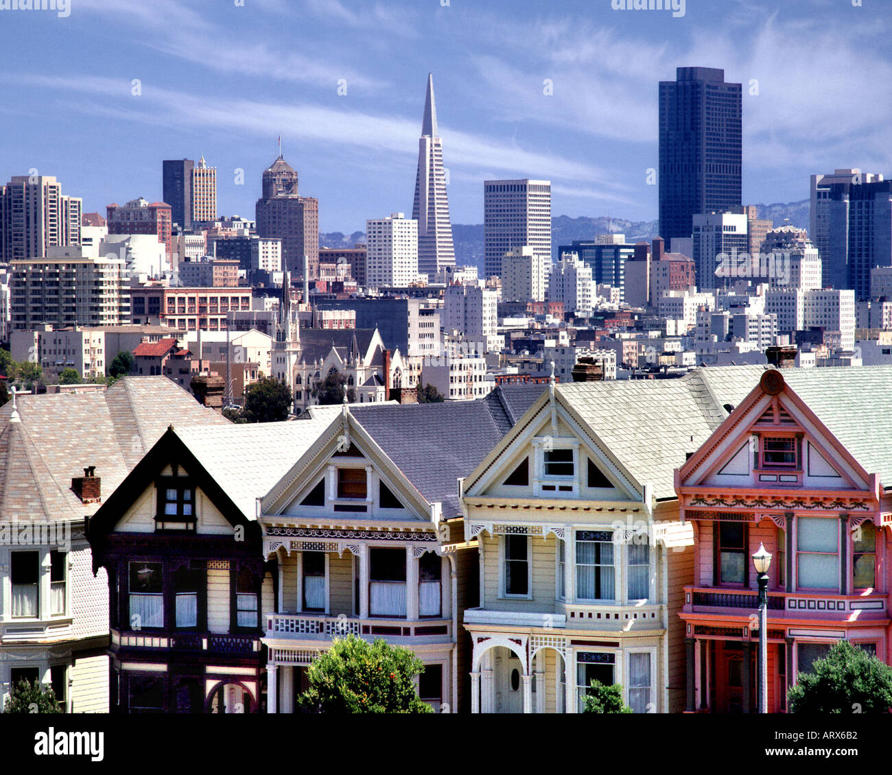 Stati Uniti - LA CALIFORNIA: Alamo Square a San Francisco Foto Stock