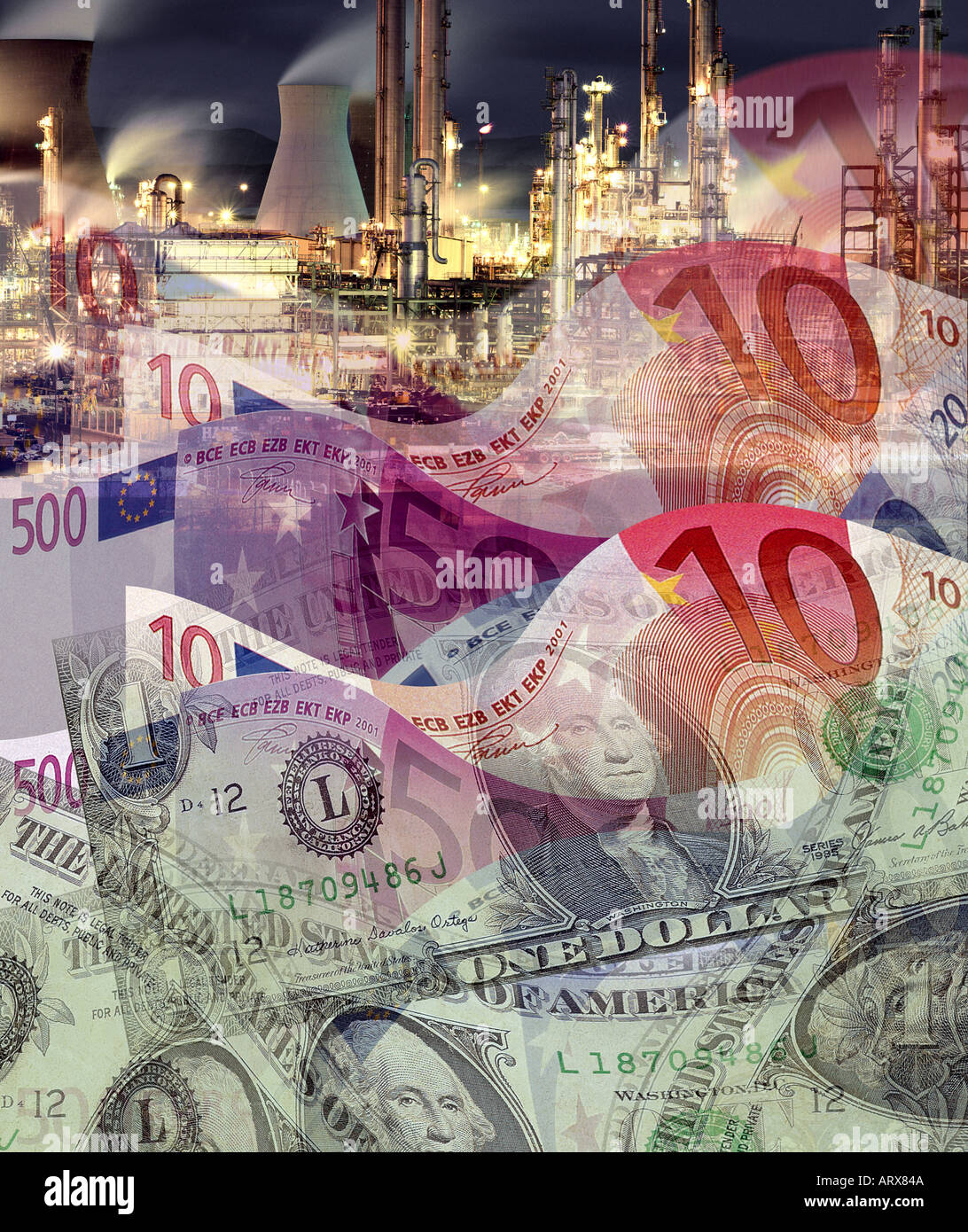 Concetto finanziario: European Petroleum Industry Foto Stock