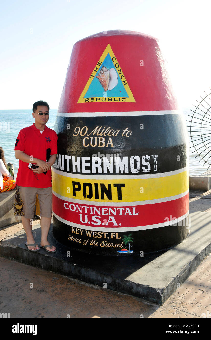 Key West Florida Conch Repubblica 90 miglia da Cuba il punto più australe Foto Stock