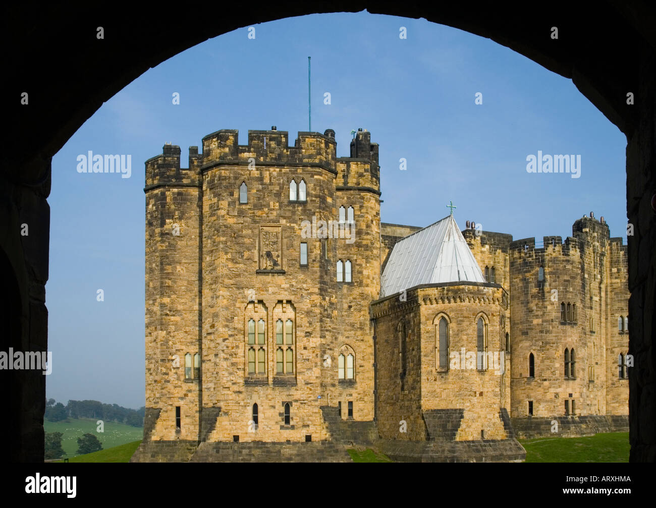 Alnwick Castle Northumberland Foto Stock