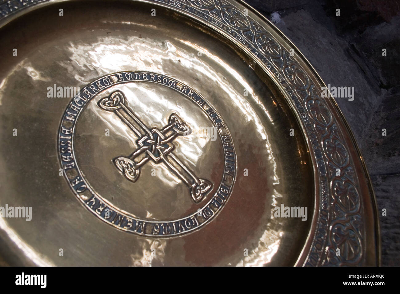 Iona Scozia Western Isles dettaglio nell Abbazia di San Colombano Foto Stock