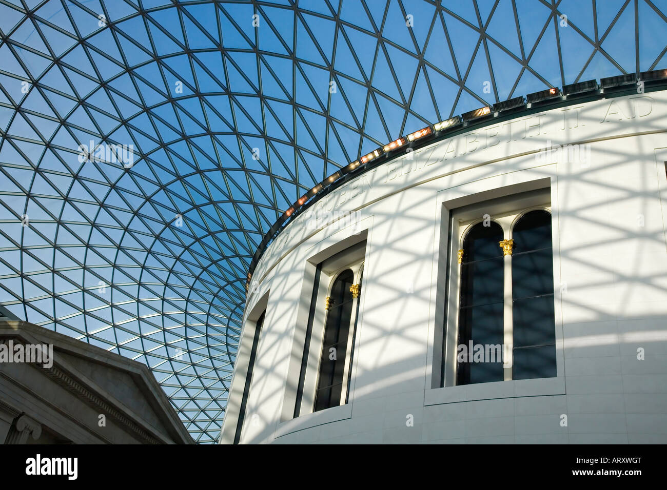 Grande Corte e sala lettura dettaglio British Museum di Londra Inghilterra Regno Unito Regno Unito GB Gran Bretagna Isole britanniche Foto Stock