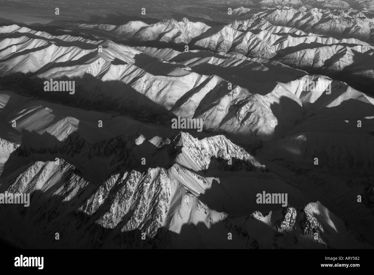 Stati Uniti d'America ALASKA Chugach Mountains vicino ancoraggio antenna invernale Foto Stock