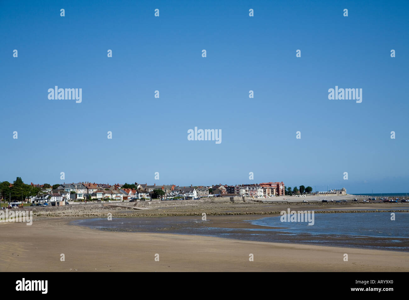 Rhos sul mare da Colwyn Bay North Wales UK Foto Stock