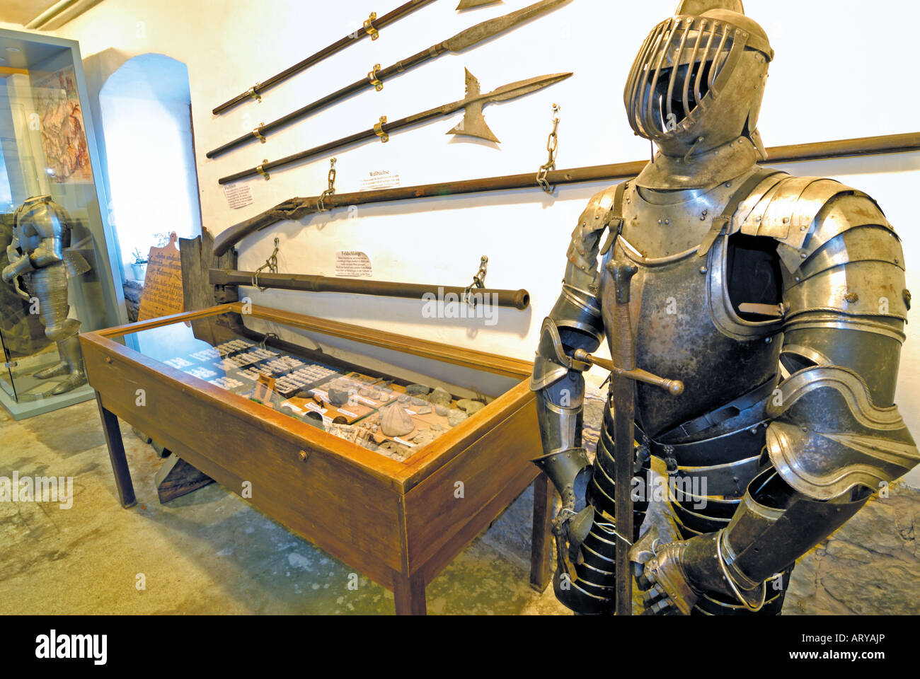 Collezione del Museo di Burg Hornberg, Neckarzimmern, Germania Foto Stock