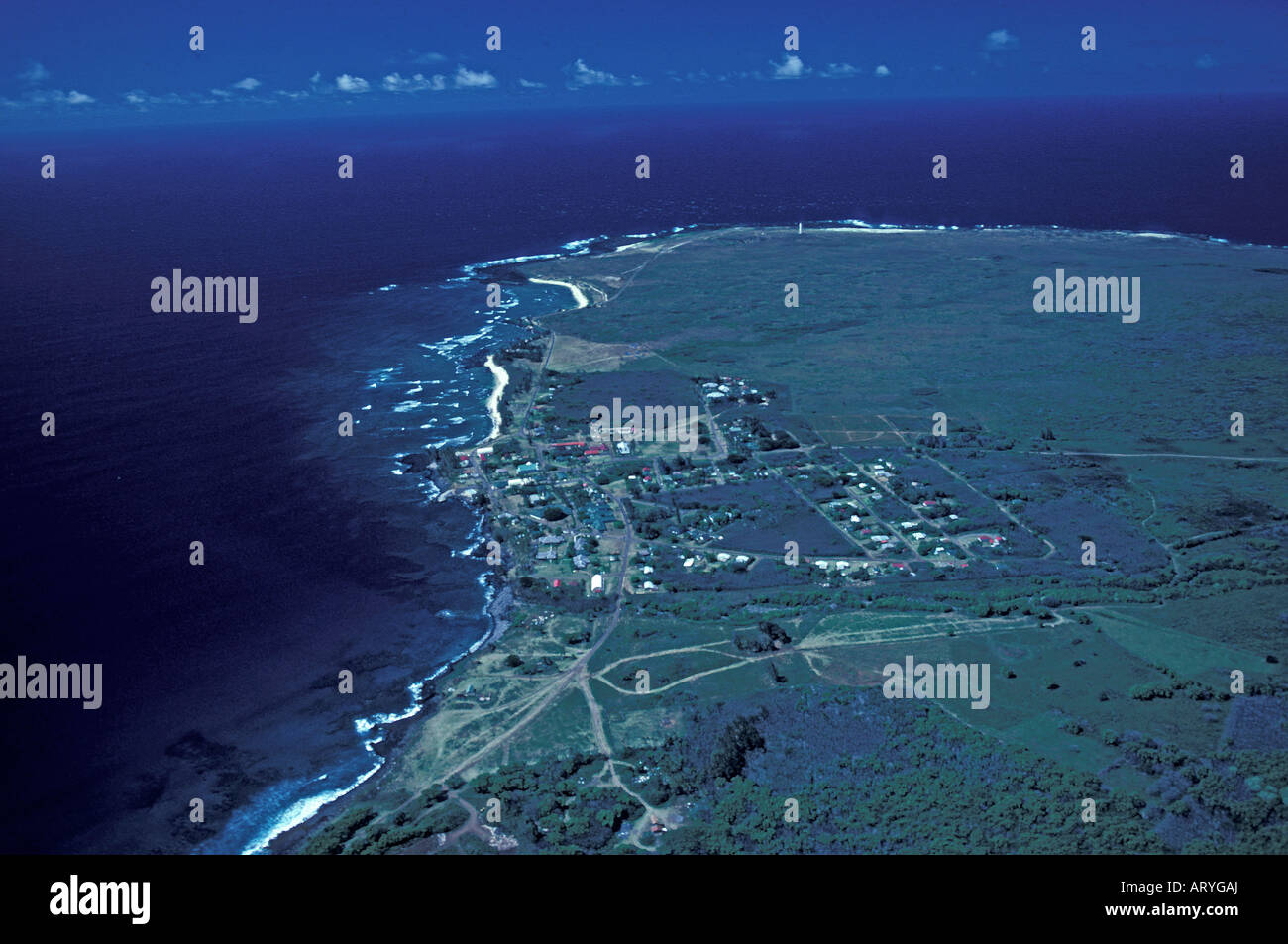 Kalaupapa peninsula, dal di sopra di Palau parco dello stato. Penisola è un insediamento per i rimanenti residenti con il morbo di Hansen Foto Stock