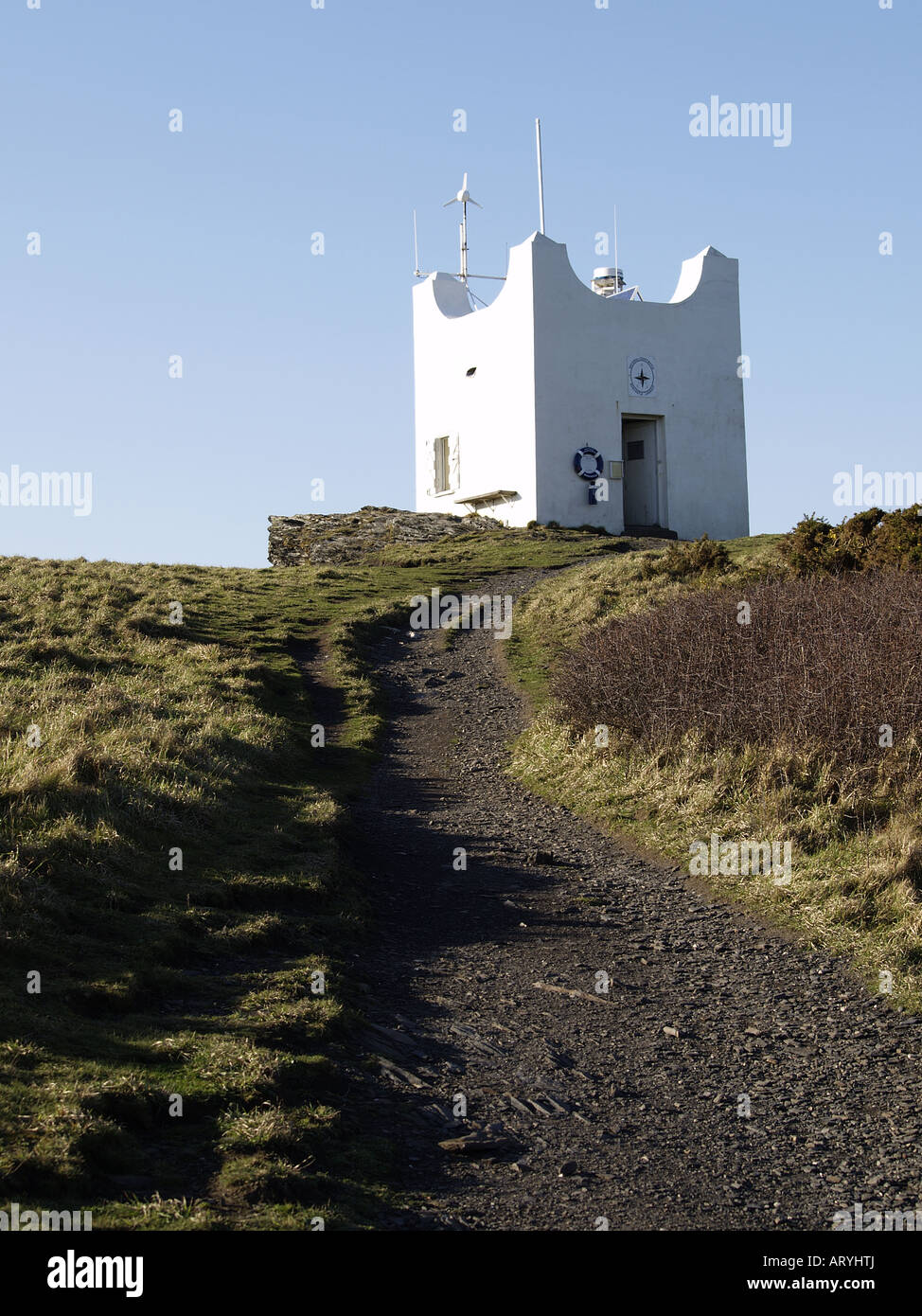 Willapark Lookout è un nazionale stazione Coastwatch sulle scogliere a Forrabury sopra Boscastle, originariamente a Regency summerhouse, Foto Stock