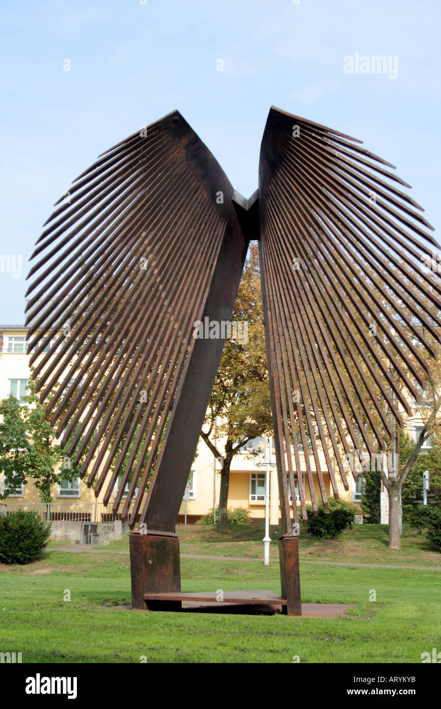 Ikarus scultura Bonn Nord Reno Westfalia Germania Foto Stock