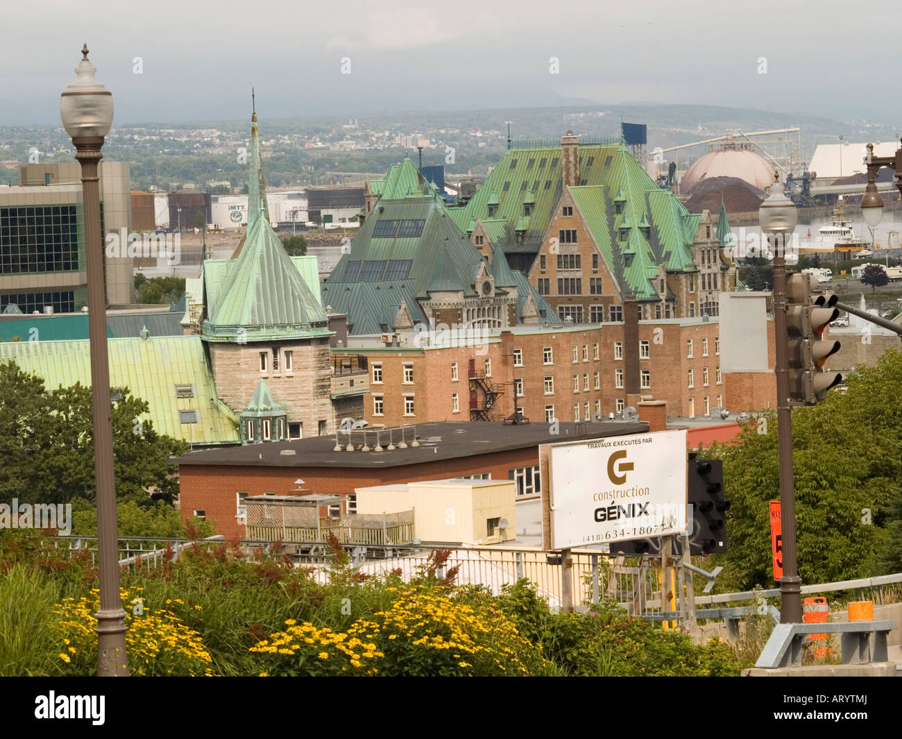 Una vista sulla città di Québec da fortificazioni de Quebec, Canada Foto Stock