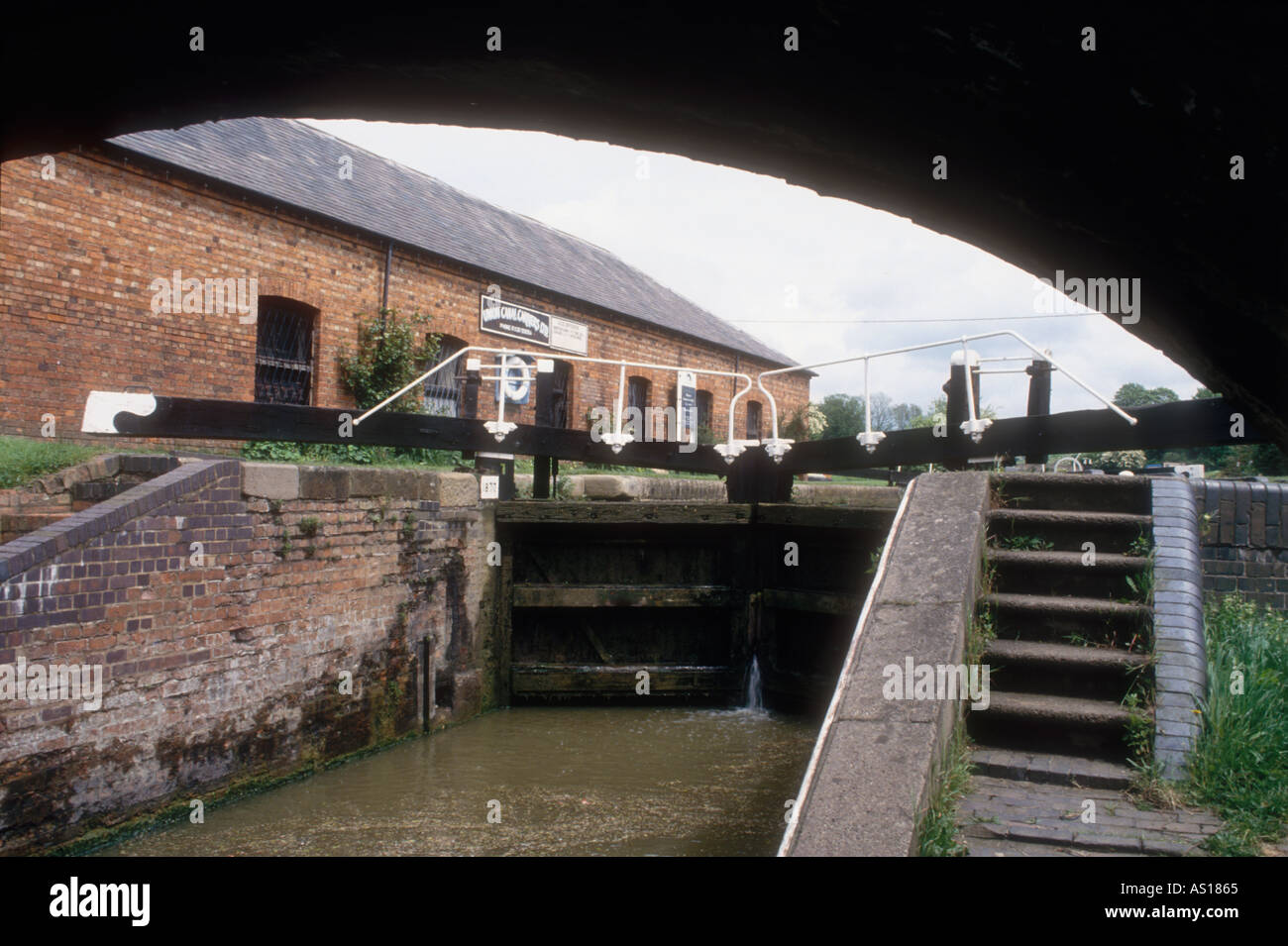 Bloccare n. 1 sul Grand Union Canal a Braunston nel Northamptonshire England Regno Unito Foto Stock