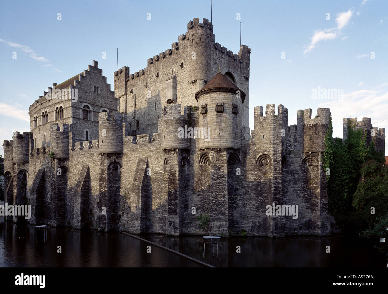 Gent, Gravensteen, Romanischer Wehrbau Foto Stock