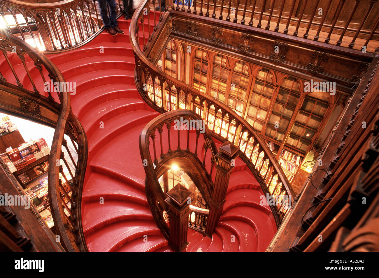 Porto, Buchladen Lello, Treppe Foto Stock