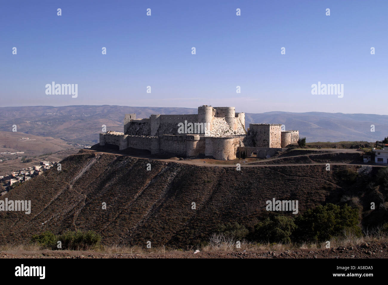 Il Krak des Chevaliers Castello dei Crociati in Siria Foto Stock