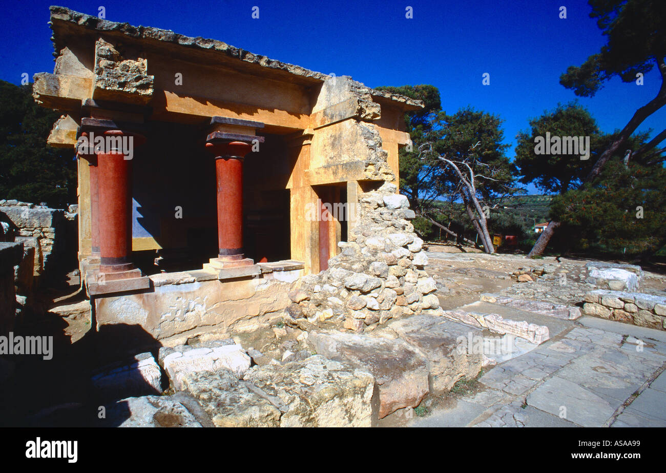 Knossos Creta Grecia Casa doganale nel nord del bacino Lustrale Minoan Palace Foto Stock
