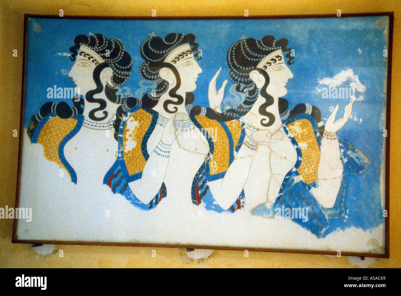 Creta Grecia Cnosso affresco della donna blu Foto Stock