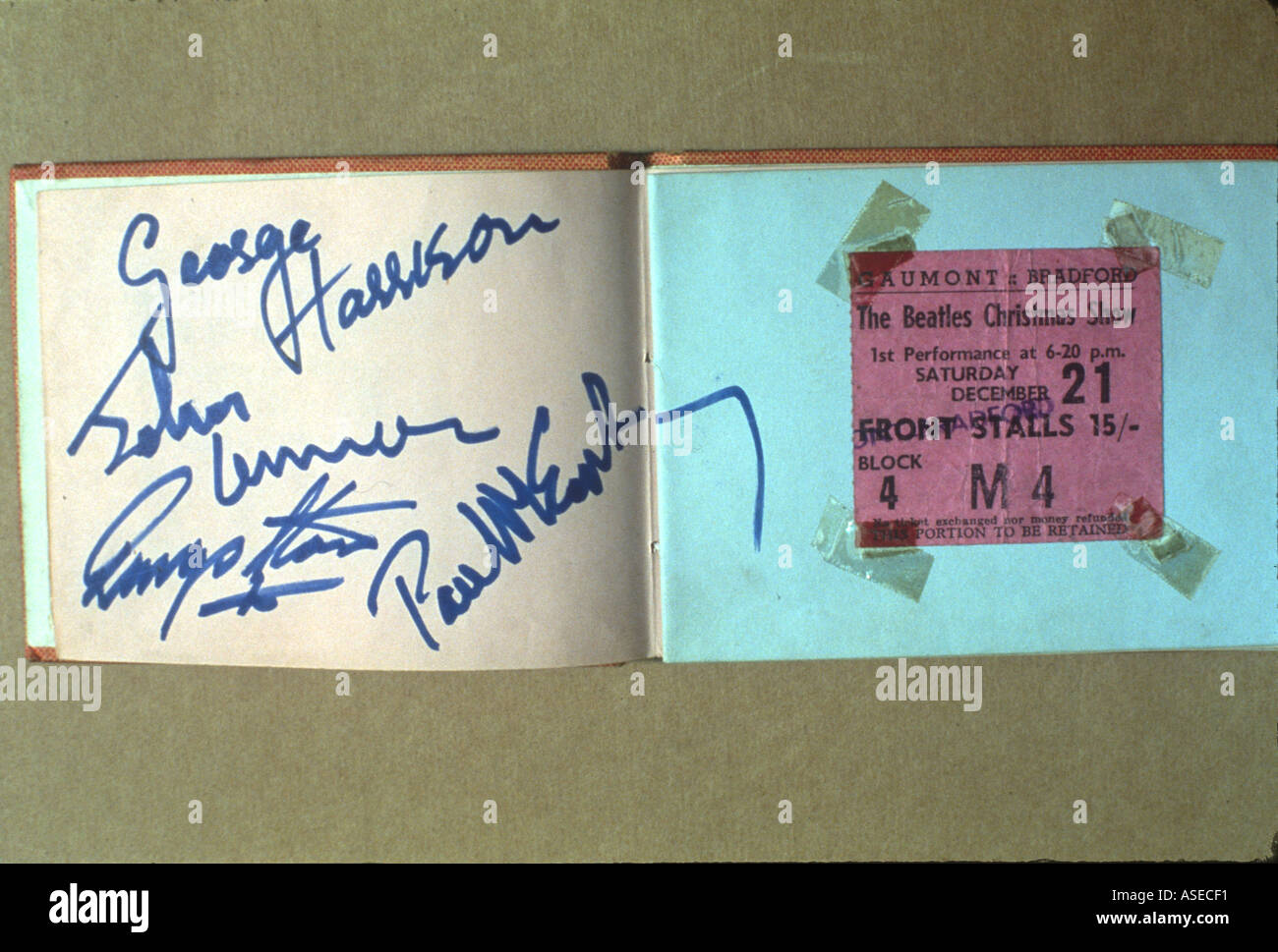 Beatles originale del biglietto di concerto Foto Stock