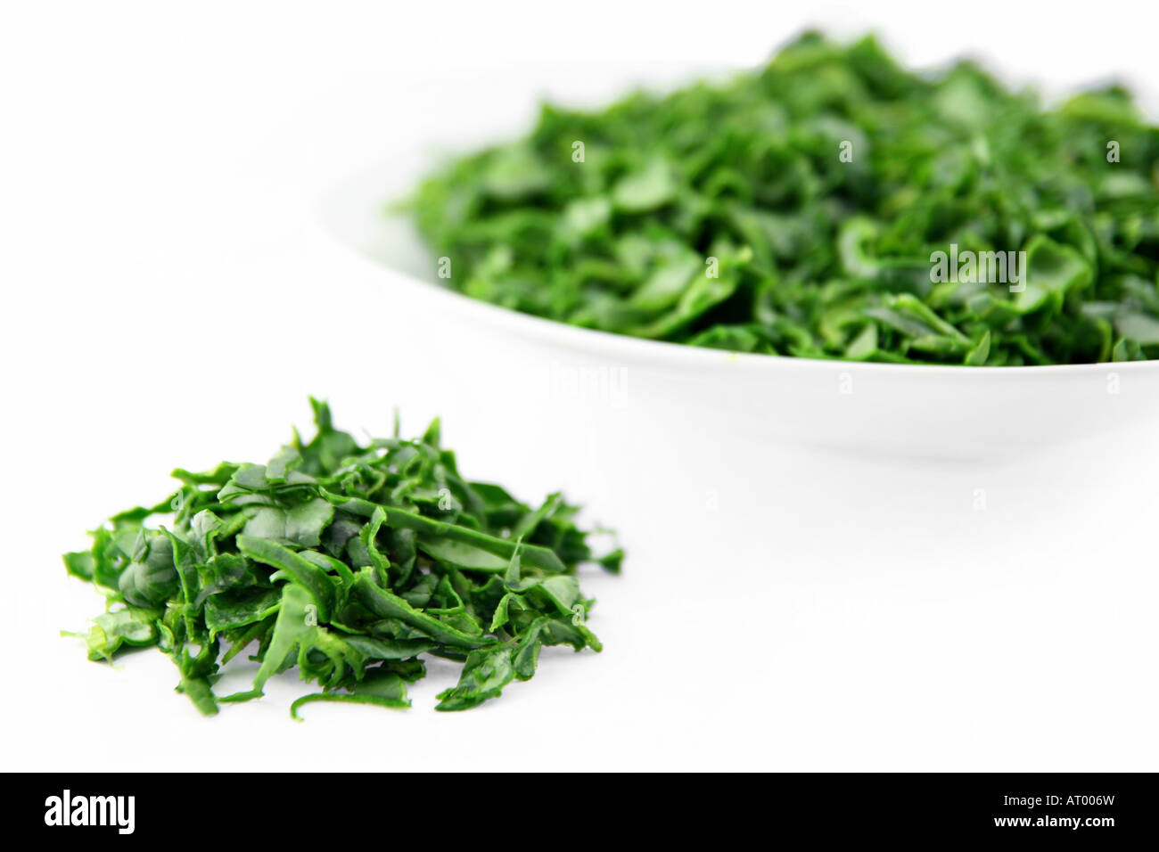 Spinaci tritati Foto Stock
