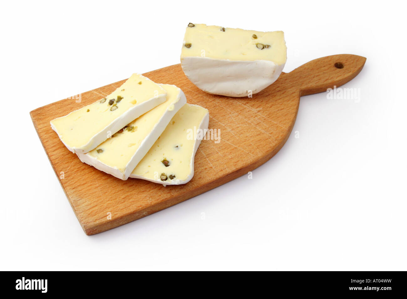 Il formaggio su un tagliere Foto Stock