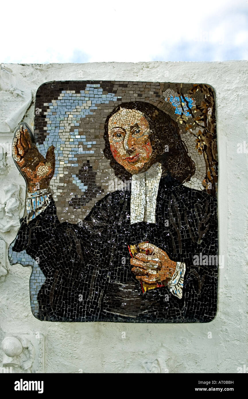 Un mosaico di John Wesley il predicatore methosdist, a fossa gwennap vicino a Redruth in Cornovaglia,Inghilterra Foto Stock