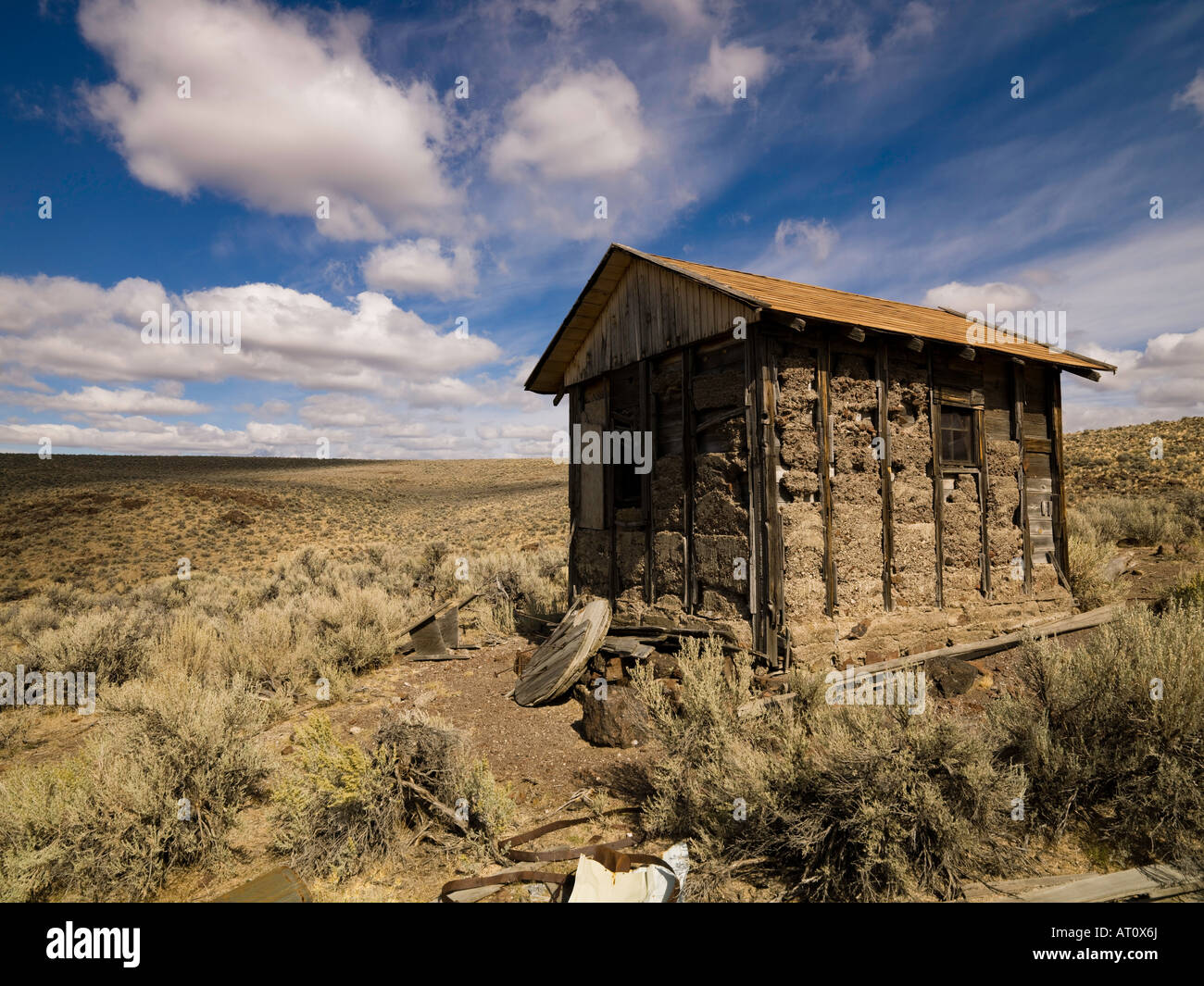 La cabina di Harvey, uno dei rimanenti fattorie nella Owyhee Canyonlands Foto Stock