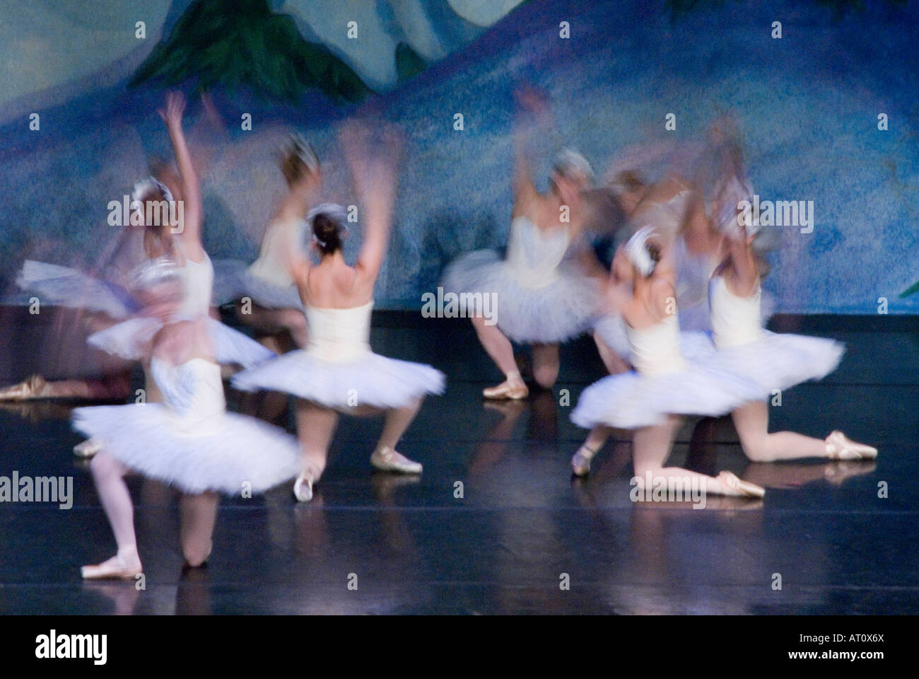 Abstract ballet scena dalla scena di neve in Schiaccianoci Foto Stock
