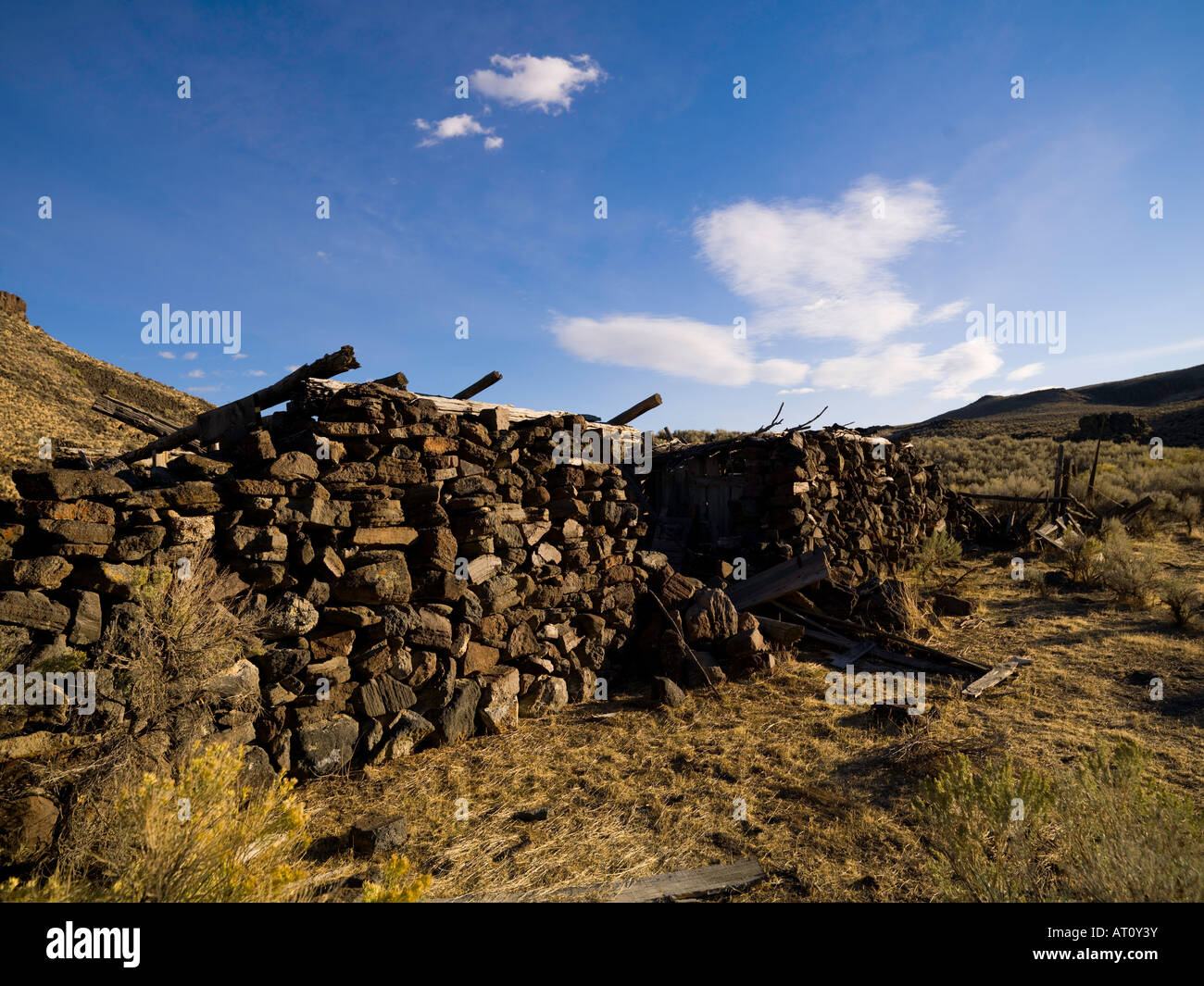 Le rovine del luogo Buncel, uno dei rimanenti fattorie nella Owyhee Canyonlands Foto Stock