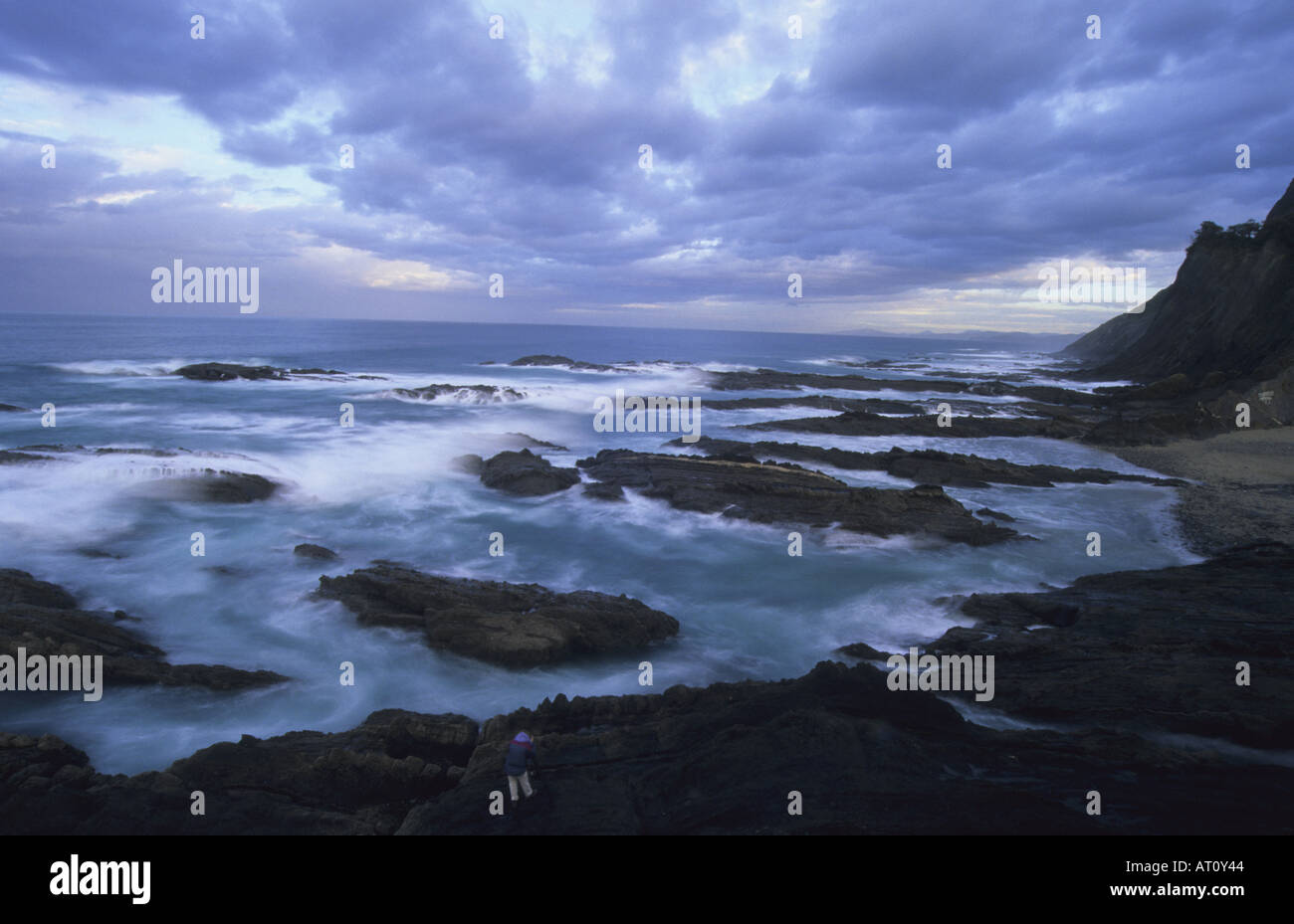Spiaggia di Saturraran Ondarroa Vizcaya Paesi baschi Spagna Foto Stock