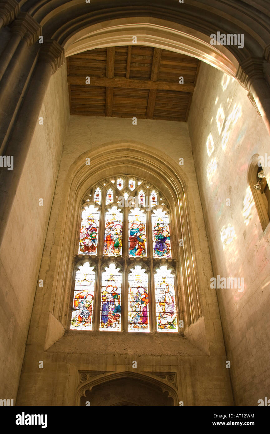 All'interno della torre (verso ovest) di San Pietro e San Paolo a Lavenham, Suffolk, Regno Unito Foto Stock