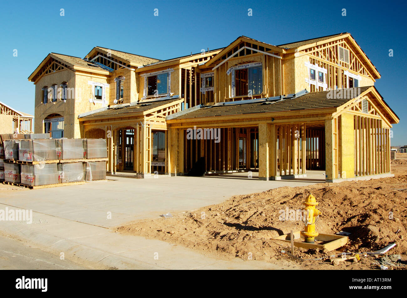 I dettagli della nuova casa in costruzione un nuovo sviluppo residenziale in Arizona Foto Stock