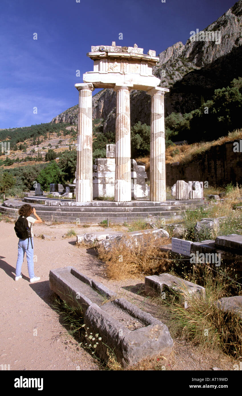 In Europa, in Grecia, Delphi, FOCHIDA. Tempio di Atena Foto Stock