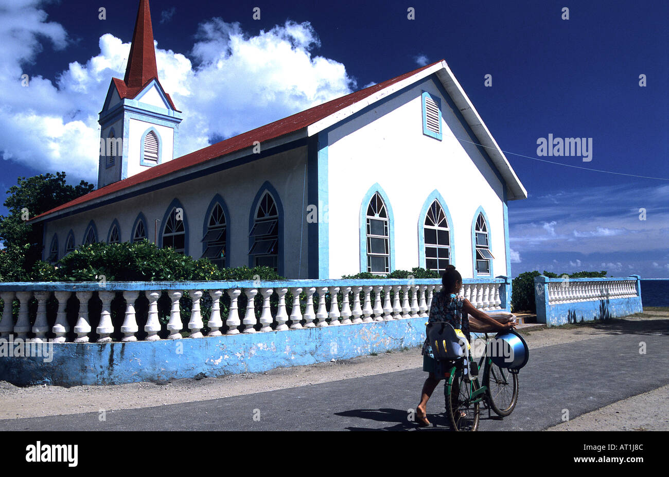 Chiesa Evangelica Tiva Tahaa Polinesia Francese Foto Stock