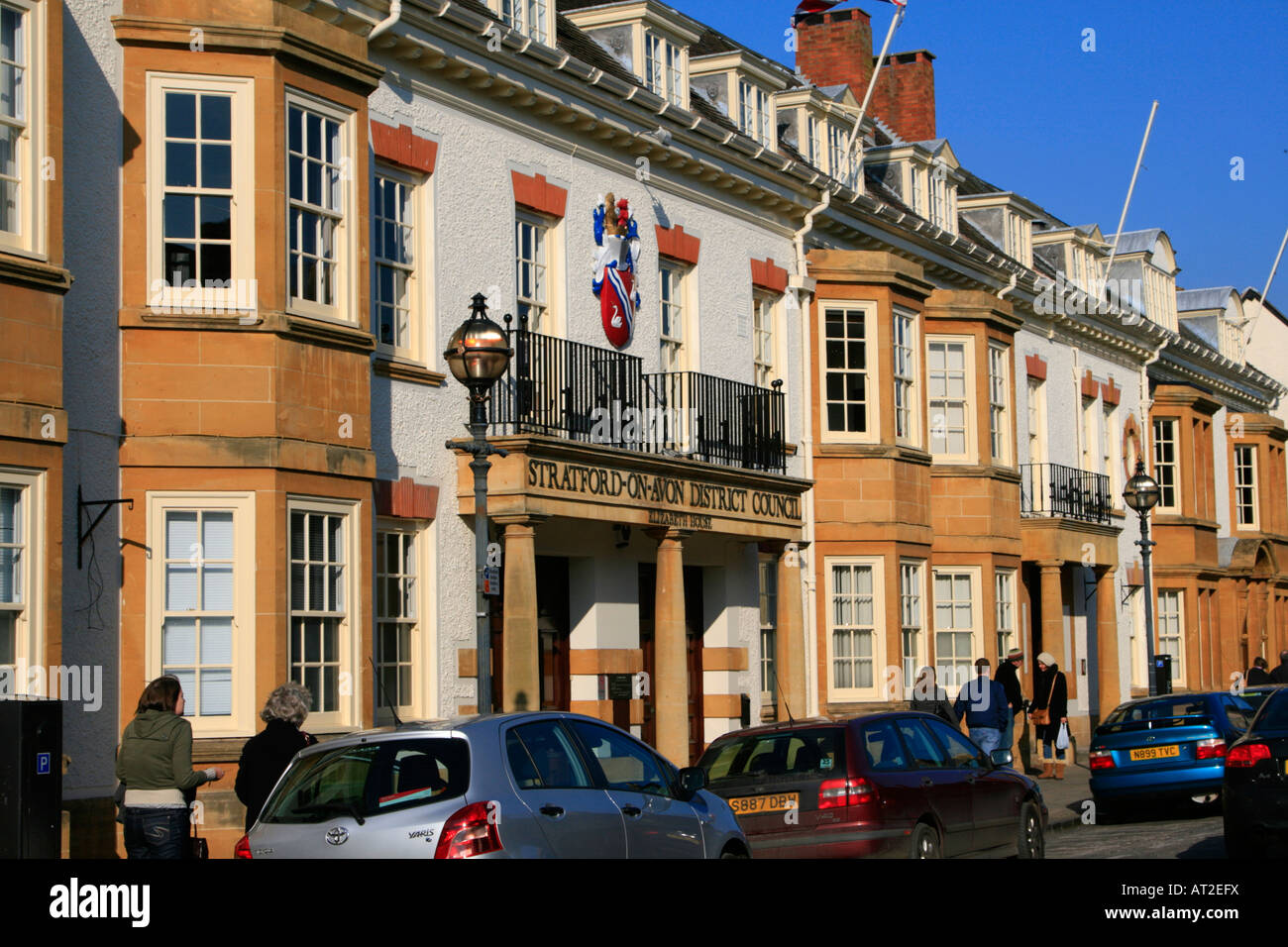 Gli uffici del consiglio stratford upon avon town center William Shakespeare Birthplace warwickshire England Regno unito Gb Foto Stock