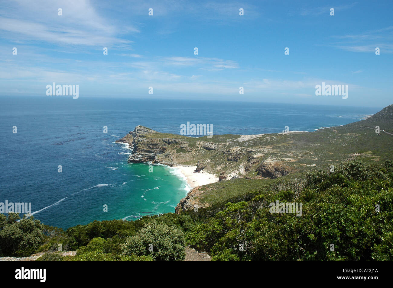 Vista sul mare a Cape Point nel Capo di Buona Speranza la riserva naturale del Sud Africa Foto Stock