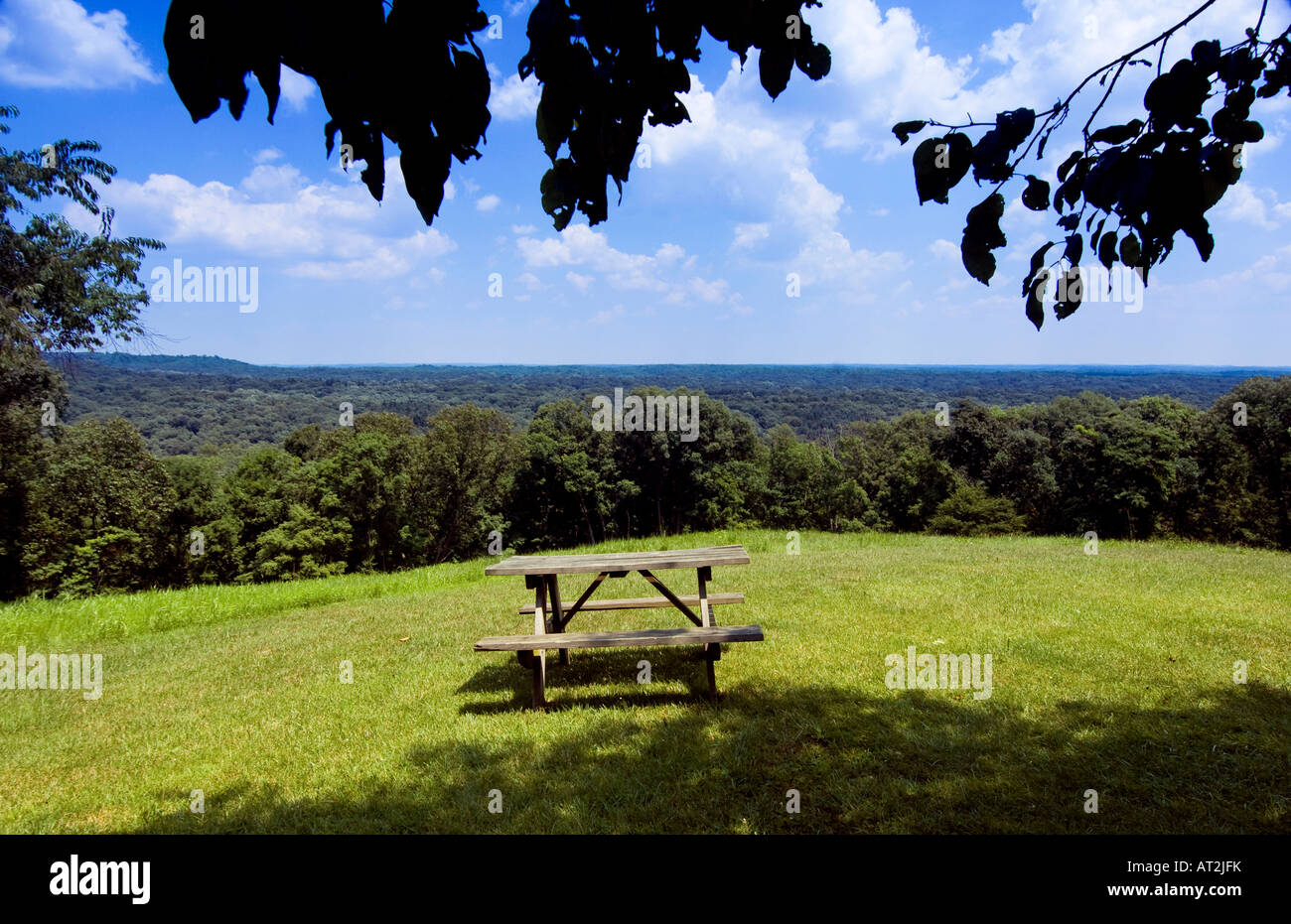 Vista panoramica nella contea di marrone del Parco Statale di Nashville Indiana Foto Stock