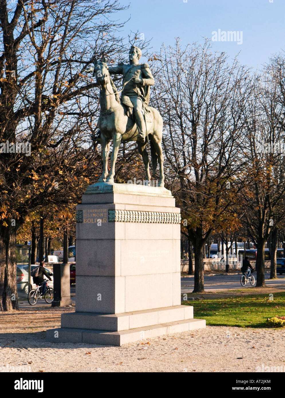 Monumento a Simon Bolivar, liberatore del Sud America, Cours La Reine, Parigi Francia Europa Foto Stock