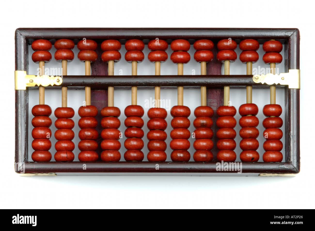 Antiquariato in legno di rosa Cinese abacus su sfondo bianco Foto Stock