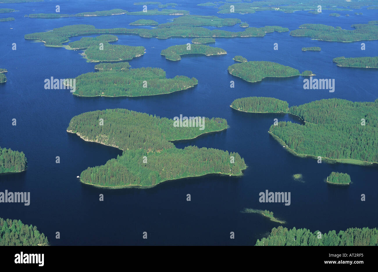 Laghi di Kuopio FINLANDIA vista aerea Foto Stock