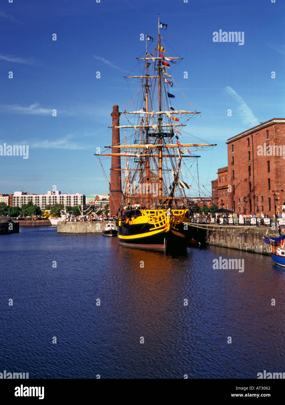 Grand Turk imbarcazione a vela a Liverpool Docks Foto Stock
