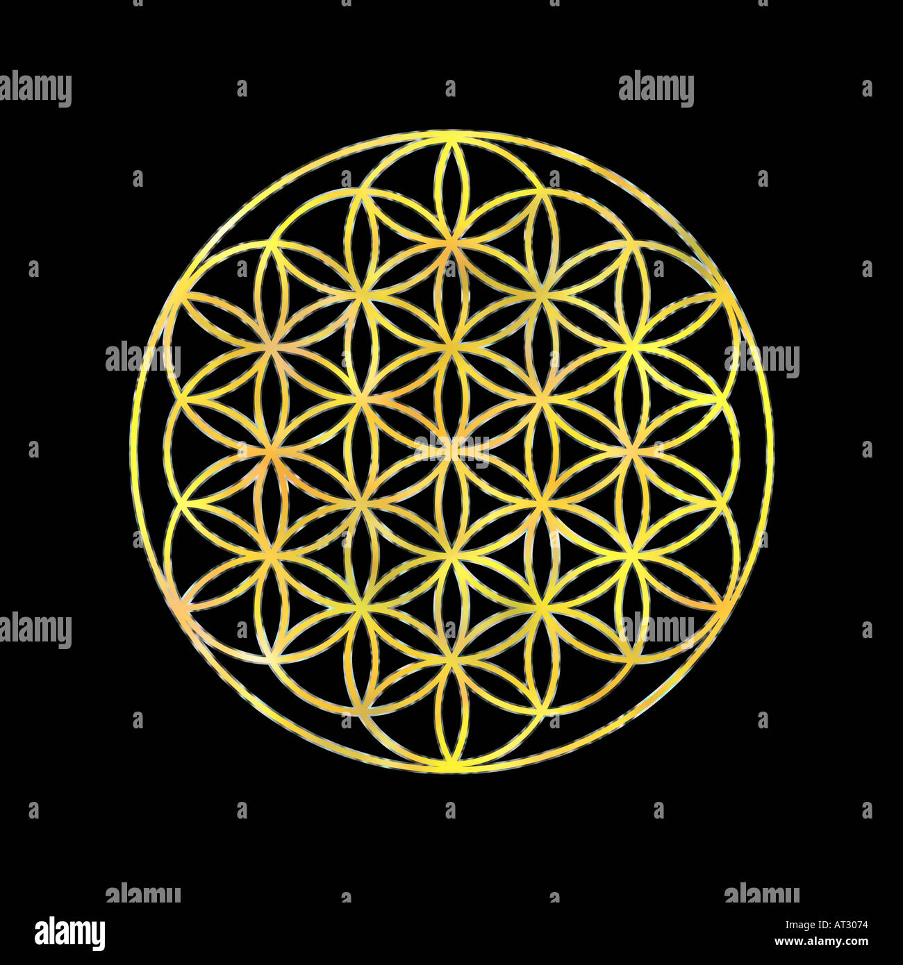 Fiore della vita antica pattern sacra Foto Stock