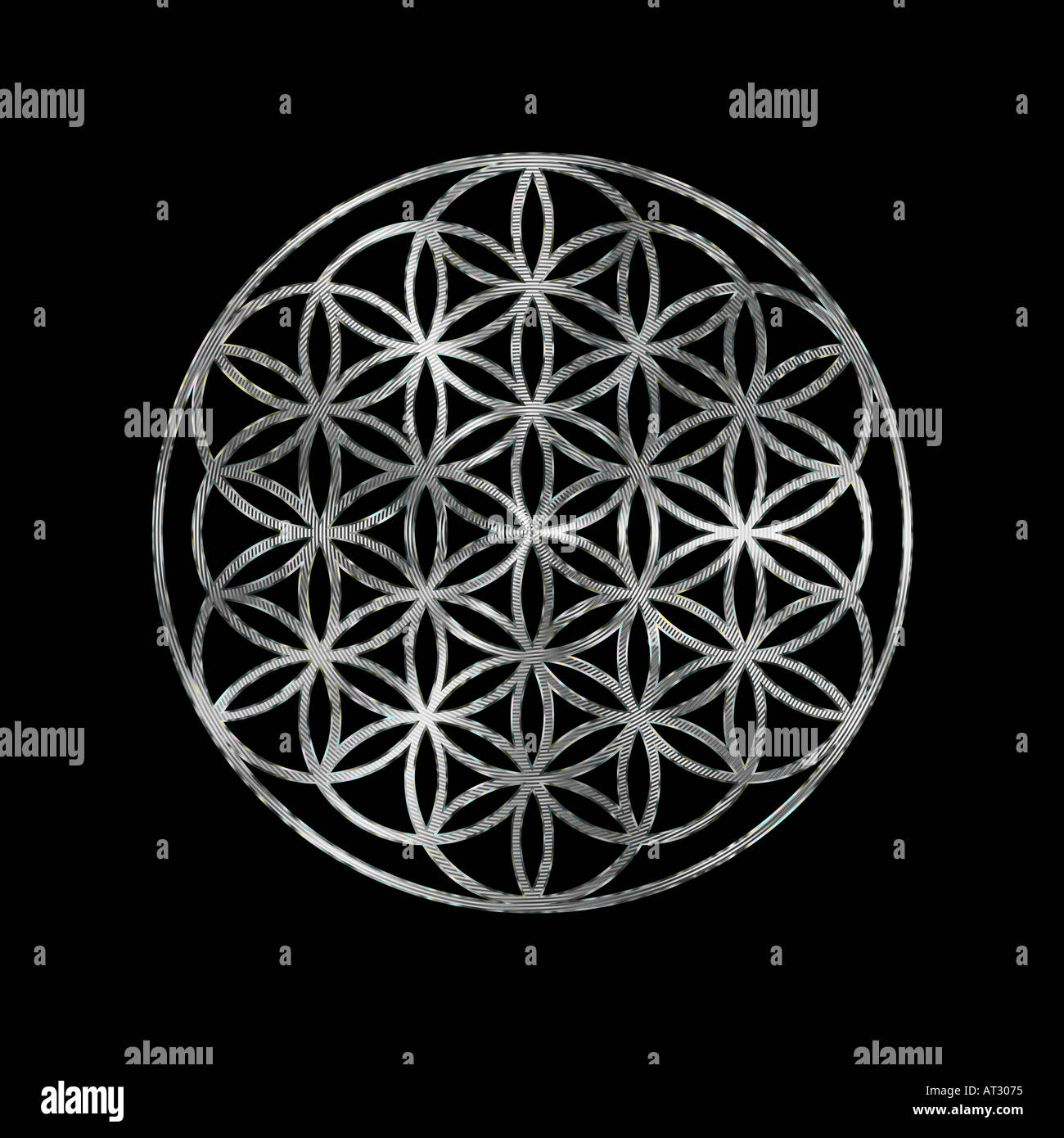 Fiore della vita antica pattern sacra Foto Stock