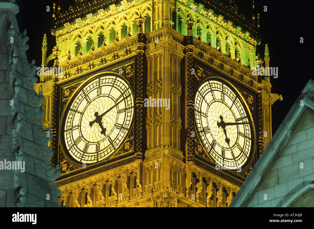 Big Ben Case del Parlamento Londra Inghilterra REGNO UNITO Foto Stock