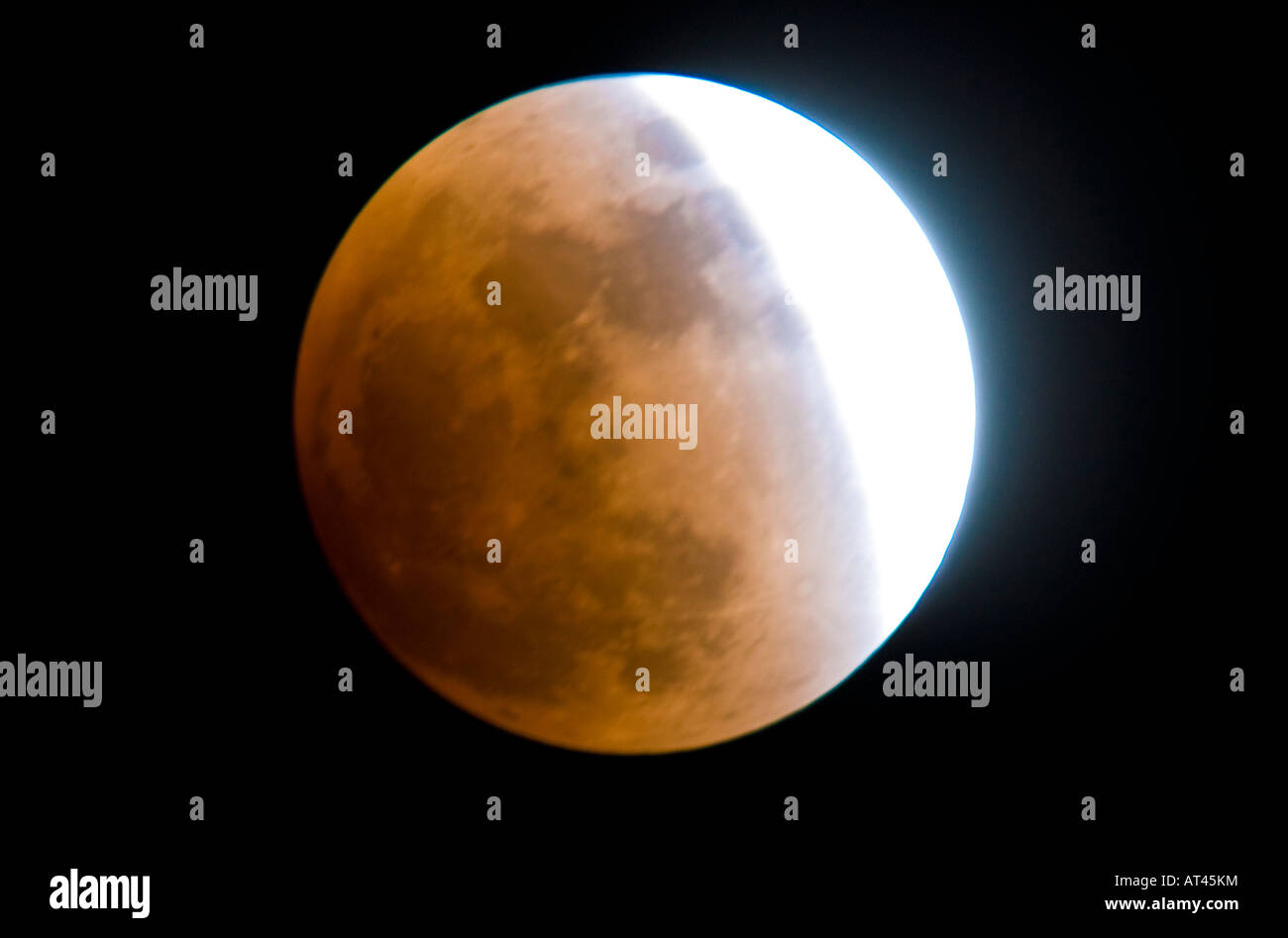 Un eclissi lunare totale era visibile su 20 Febbraio 2008 Foto Stock