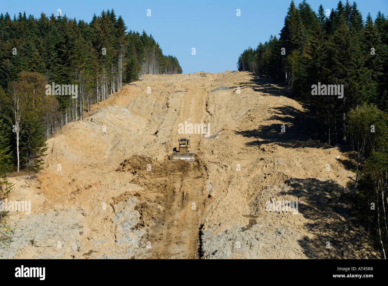 Costruzioni di Pipeline sull isola di Sakhalin in Russia 2006 Foto Stock